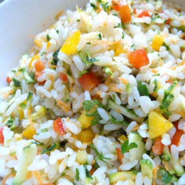 Mediterranean Rice Salad with Vegetables