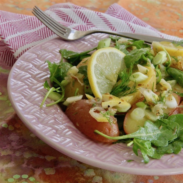 Potato Salad with Quick Preserved Lemon and Arugula