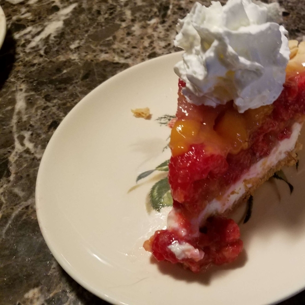 Peach-Glazed Raspberry and Cream Cheese Pie