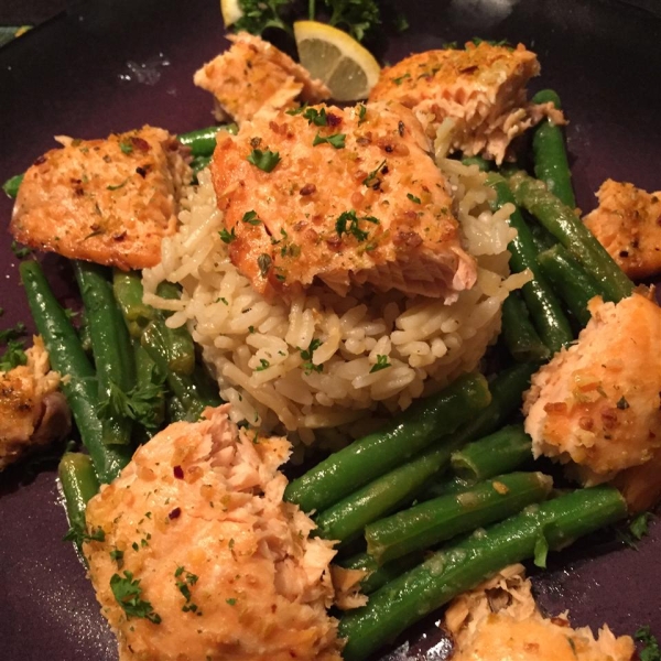 Salmon Scampi and Rice