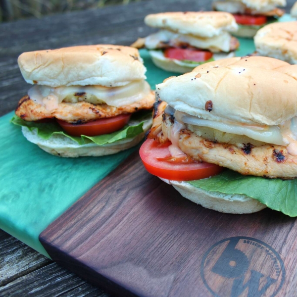 Grilled Hawaiian Chicken and Pineapple Sandwiches