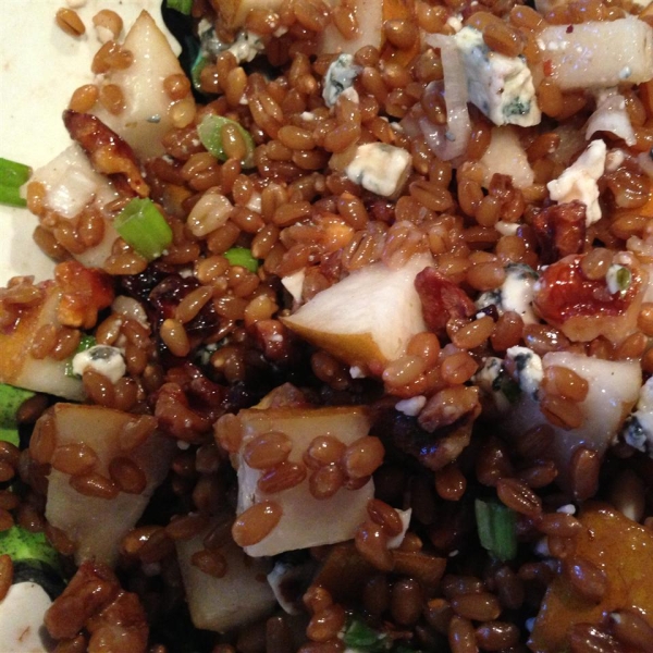 Pear Walnut Wheat Berry Salad