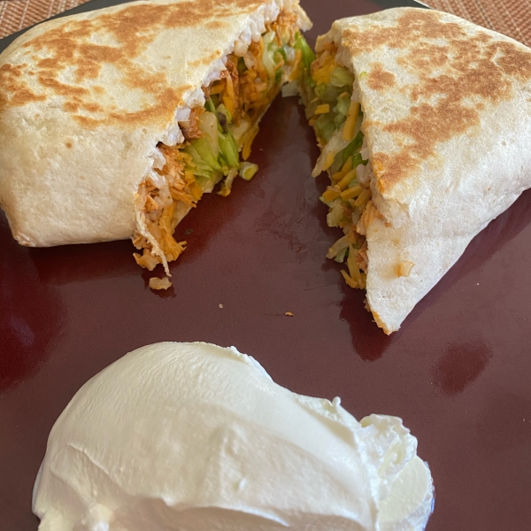 Buffalo Chicken and Rice Wraps