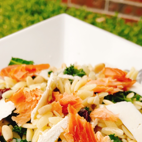 Salmon and Kale Orzo Salad