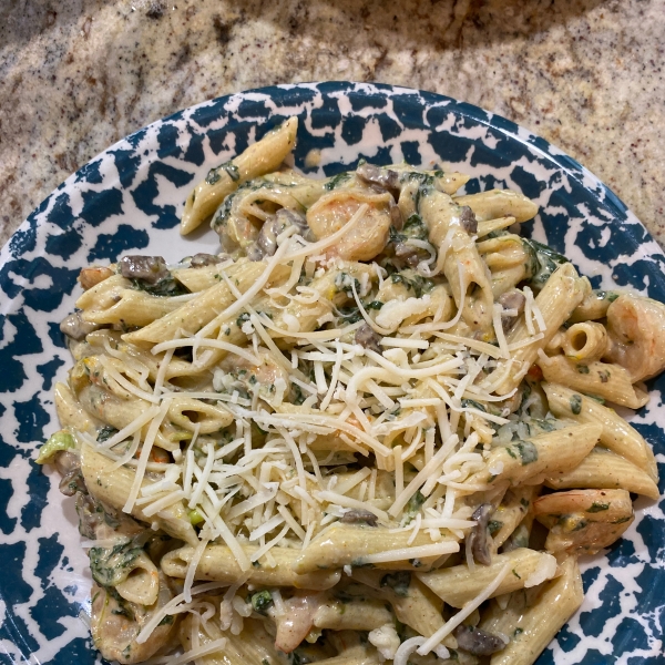 Shrimp and Portobello Mushroom Fettuccine