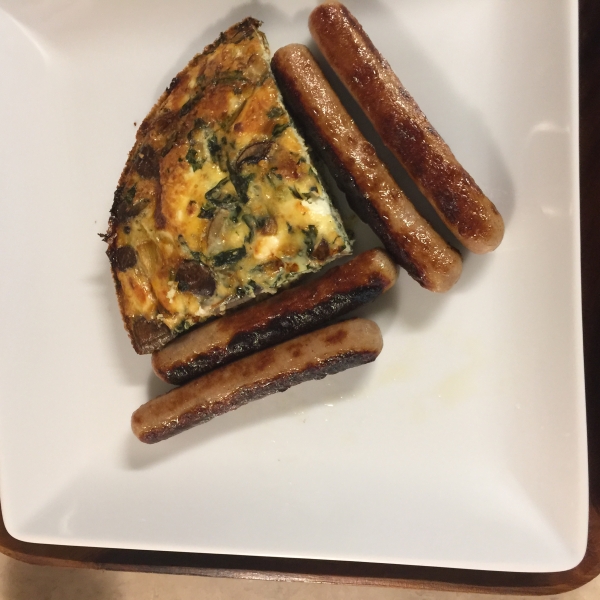 Crustless Spinach and Mushroom Quiche