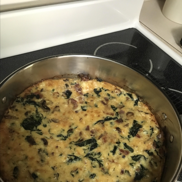 Crustless Spinach and Mushroom Quiche