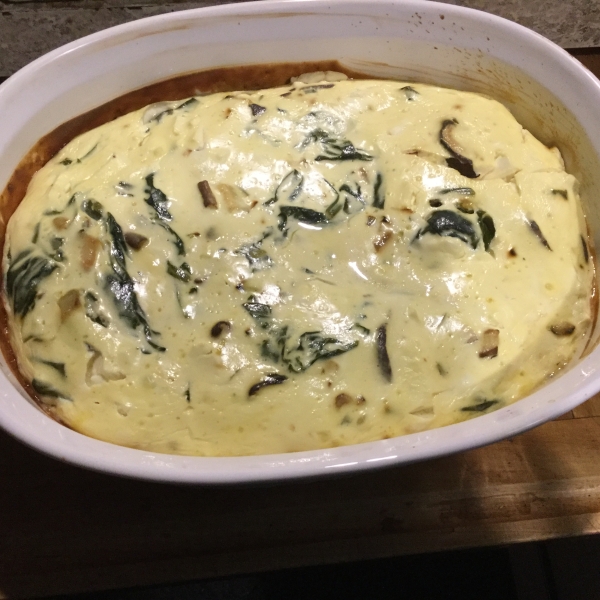 Crustless Spinach and Mushroom Quiche