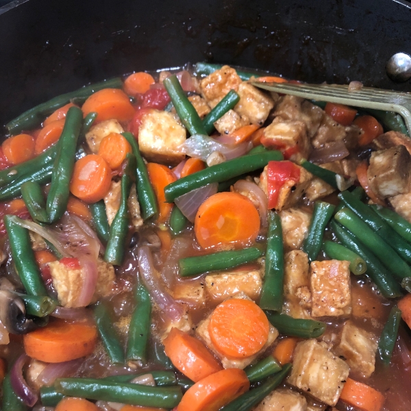 Braised Green Beans with Fried Tofu