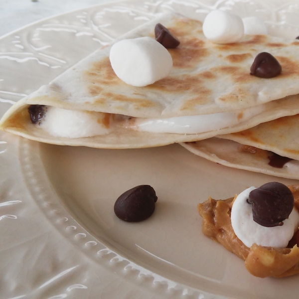 Dessert Quesadillas with Peanut Butter, Chocolate, and Marshmallow