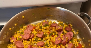 Fried Corn with Smoked Sausage