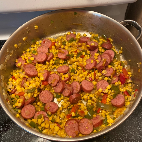 Fried Corn with Smoked Sausage