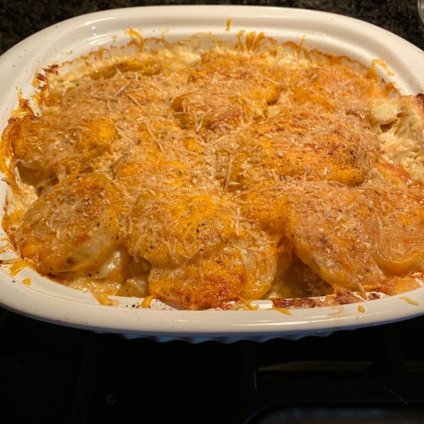 Three Cheese Garlic Scalloped Potatoes