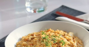 Risotto with Sunchokes, Butternut Squash, and Gorgonzola