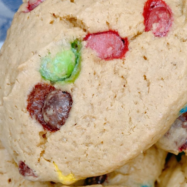 Small Batch Peanut Butter Powder M&M Cookies