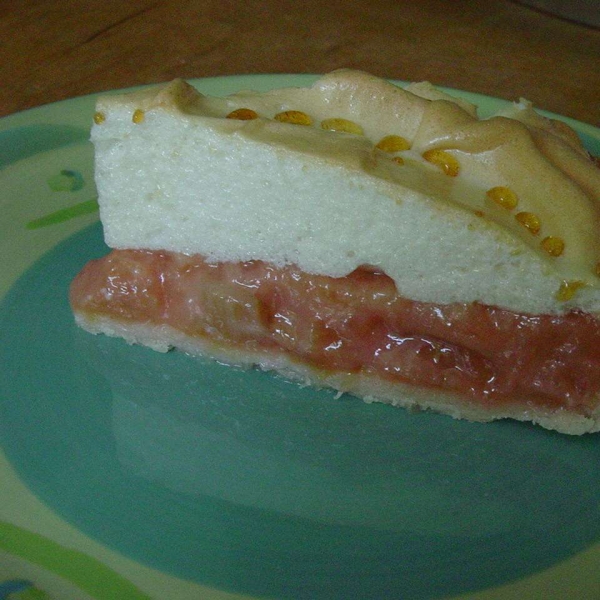 Dave's Rhubarb Custard Pie with Meringue