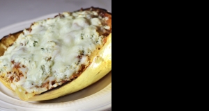 Roasted Spaghetti Squash Lasagna Boats