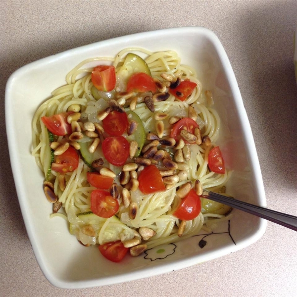 Zucchini Pasta with Pine Nuts