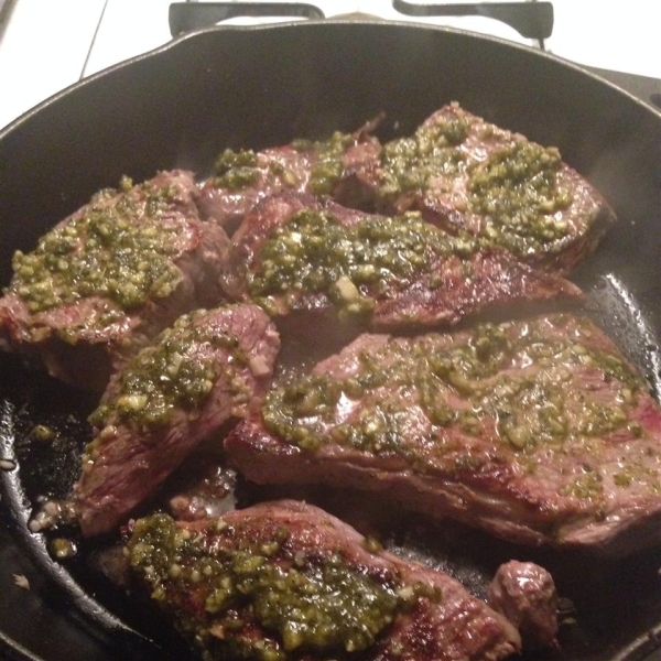 Lemon Basil Pesto Flat Iron Steak