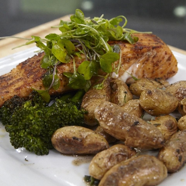 Jacob's Grilled Cajun Salmon with Roasted Fingerling Potatoes