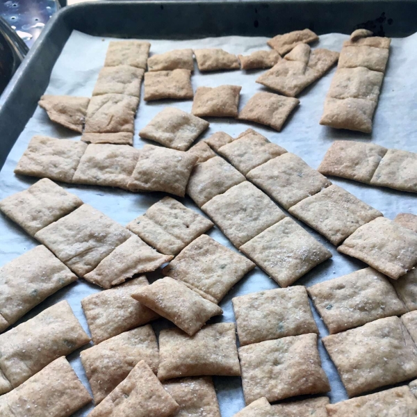 Sourdough Rosemary Crackers