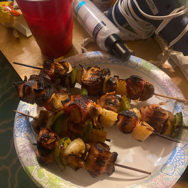 Chicken and Bacon Shish Kabobs