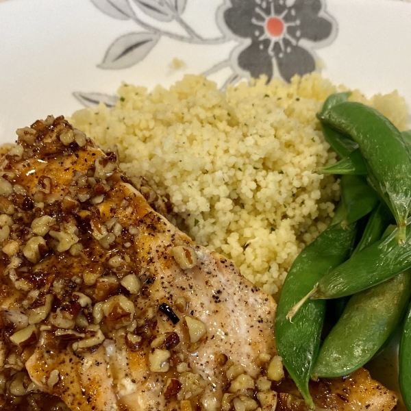 Salmon with Pecan Honey Glaze