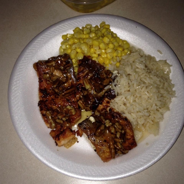 Salmon with Pecan Honey Glaze