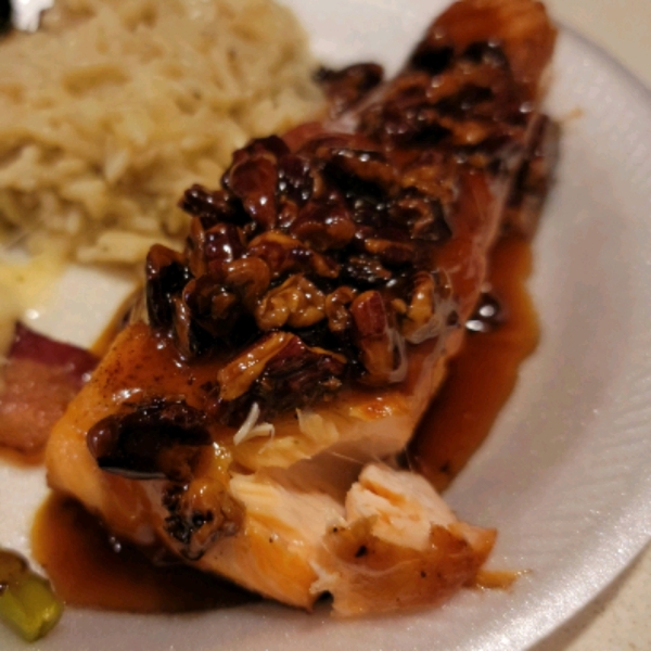 Salmon with Pecan Honey Glaze