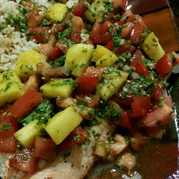 Salmon with Pineapple Tomato Salsa