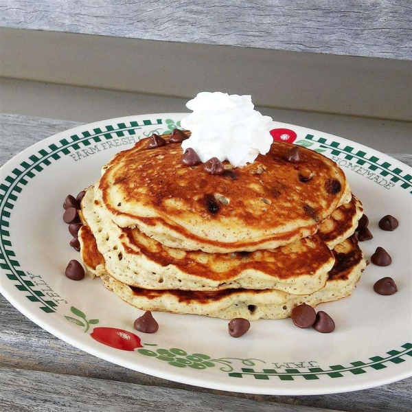 Lighter Chocolate Chip Pancakes