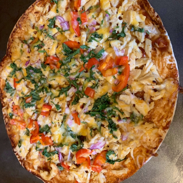 BBQ Chicken Tortilla Pizza