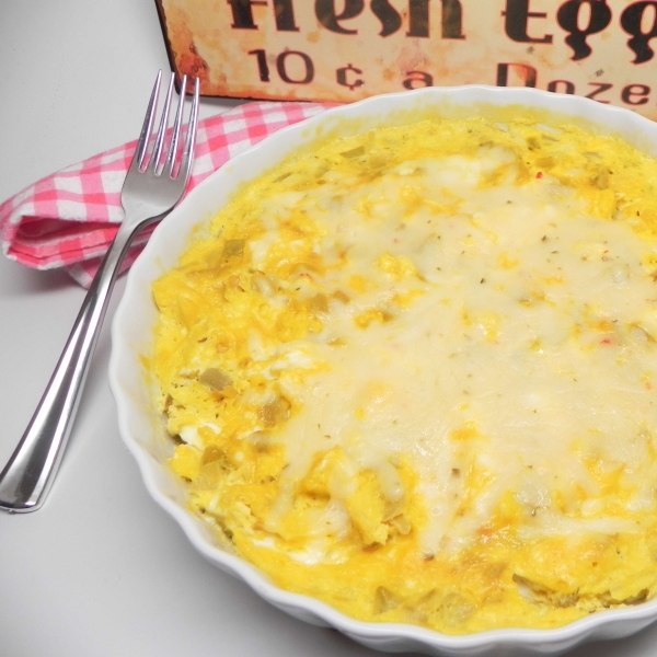 Green Chile Microwave Scrambled Eggs