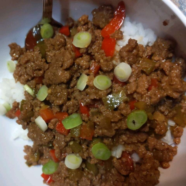 Asian Ground Beef and Pepper Saute