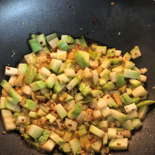 Chayote Squash With Red Peppers and Ginger
