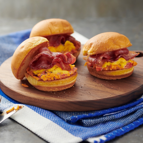 Bacon, Egg, and Pimento Cheese Breakfast Sliders