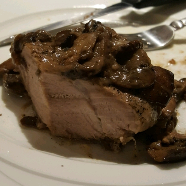 Garlic Pork Tenderloin with Mushroom Gravy