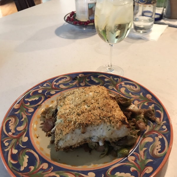 Panko-Parmesan Halibut