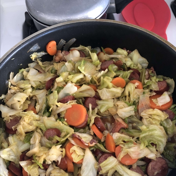 Fried Cabbage and Kielbasa