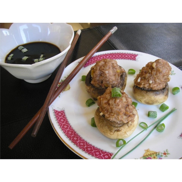 Chinese Style Stuffed Mushrooms