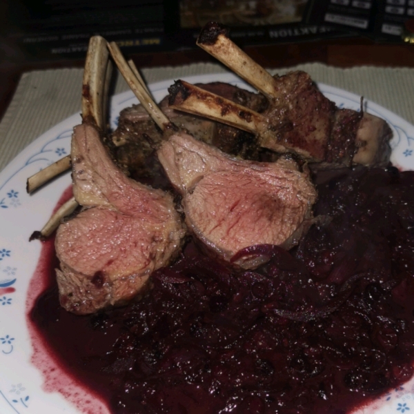 Rack of Lamb with Blueberry Sauce