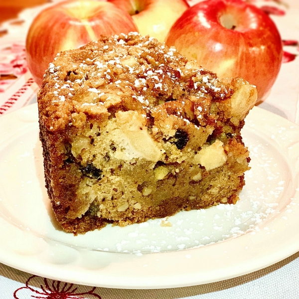 Cranberry-Apple Cake with Salted Caramel Glaze