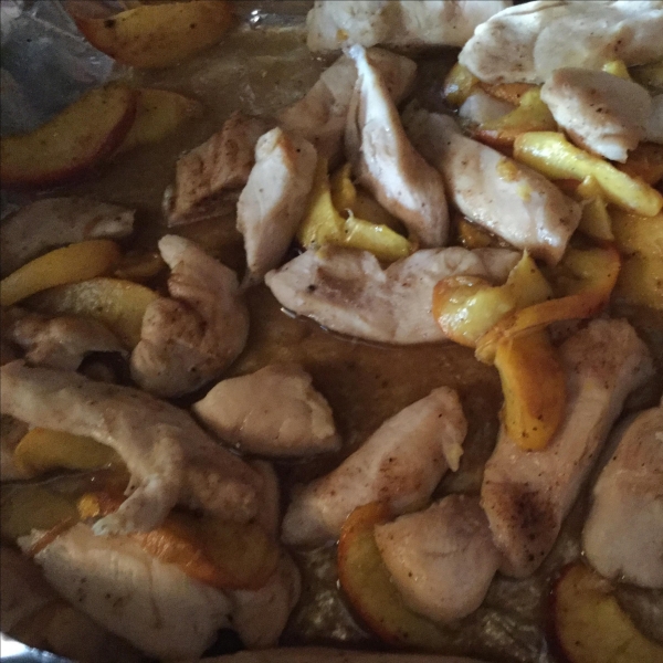 Baked Chicken with Peaches