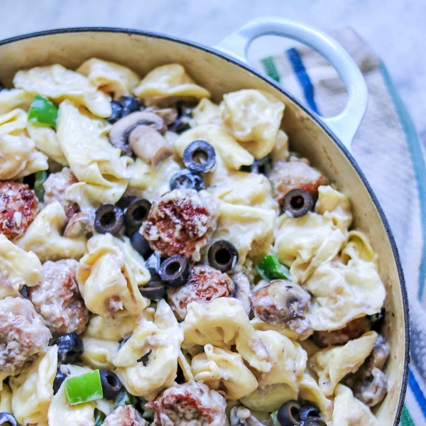 Tortellini Alfredo with Sausage