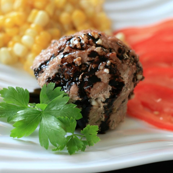 Mini Turkey Loaves with Feta, Basil, and Balsamic Sauce