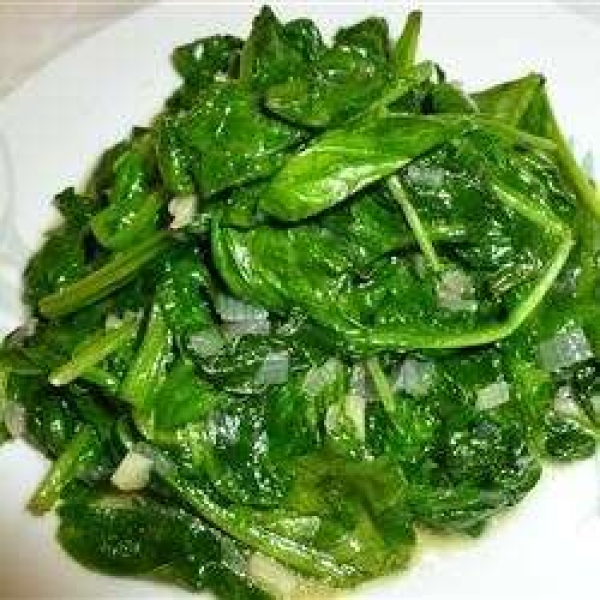 Fast and Easy Spinach with Shallots