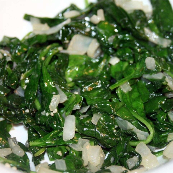 Fast and Easy Spinach with Shallots