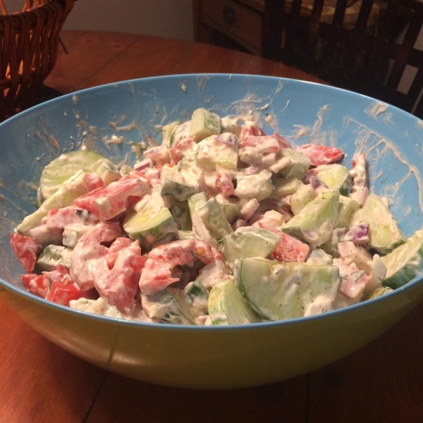 Creamy Cucumber and Tomato Salad