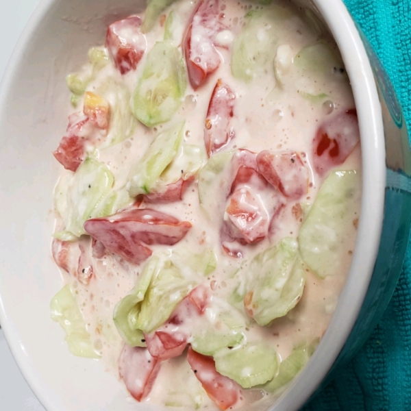 Creamy Cucumber and Tomato Salad