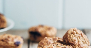 Fluffy Low-Fat Vegan Blueberry Muffins